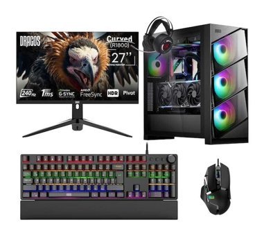 Dragos DRX6757 Harici GeForce RTX 4070 Super AMD Ryzen 7 5700X 16 GB Ram 1 TB SSD Tower FreeDos 27 inç Monitörlü Masaüstü Bilgisayar