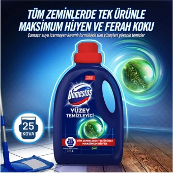 Domestos Çam Okyanus ve Limon Çiçeği Kokulu Yüzey Temizleyici 3x1.5 lt