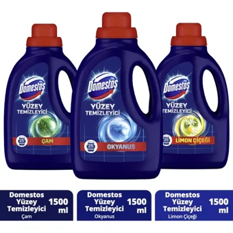 Domestos Çam Okyanus ve Limon Çiçeği Kokulu Yüzey Temizleyici 3x1.5 lt