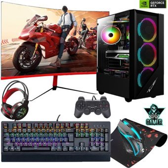 Gameline ELS13 Harici GeForce RTX 3060 AMD Ryzen 5 5600 16 GB Ram DDR4 500 GB SSD Tower FreeDos 24 inç Monitörlü Masaüstü Bilgisayar