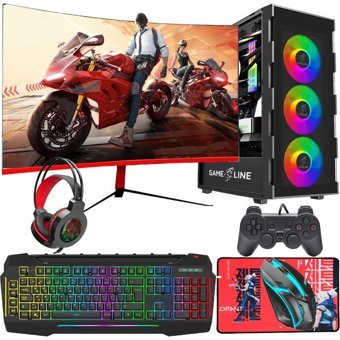 Gameline FR47 Harici GeForce RTX 4060 AMD Ryzen 7 5700X 16 GB Ram DDR4 1 TB SSD Tower FreeDos 24 inç Monitörlü Masaüstü Bilgisayar