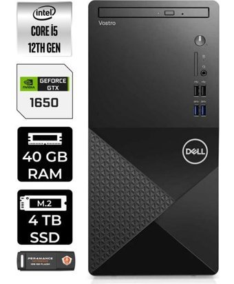 Dell Vostro 3910MT N7519VDT3910P340 Harici GeForce GTX 1650 Intel Core i5 12400 40 GB Ram 4 TB SSD Tower FreeDos Masaüstü Bilgisayar + PER4 BELLEK