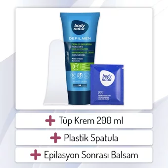 Body Natur Depılman Normal Ciltler İçin Tüm Vücut Genital Bölge Erkek Tüy Dökücü Sprey 200 ml