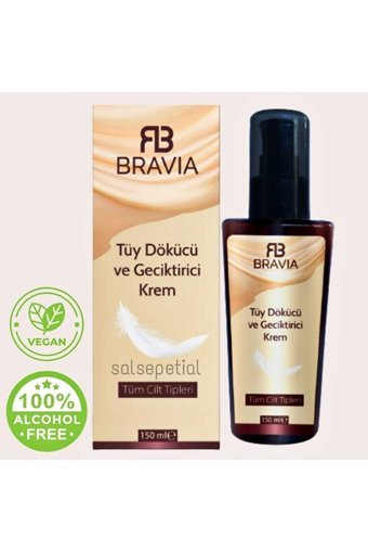 Bravia Tüm Ciltler İçin Tüm Vücut Genital Bölge Unisex Tüy Dökücü Sprey 155 ml