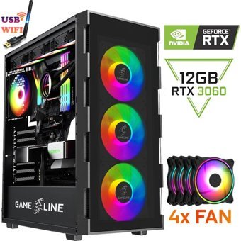 Gameline RTX01 Harici GeForce RTX 3060 AMD Ryzen 5 5500 16 GB Ram DDR4 500 GB SSD Tower FreeDos Masaüstü Bilgisayar