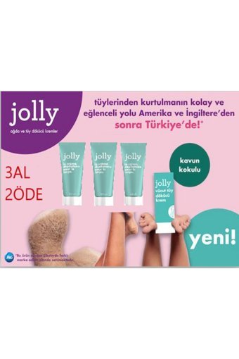 Jolly Papatya Özlü Hassas Ciltler İçin Tüm Vücut Genital Bölge Kadın Tüy Dökücü Sprey 3x200 ml