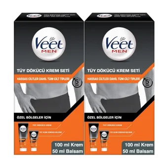 Veet Men Tüm Ciltler İçin Tüm Vücut Genital Bölge Kadın Tüy Dökücü Sprey 2x100 +50 ml