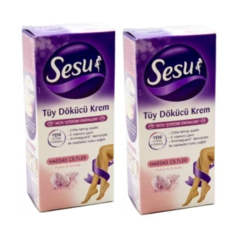 Sesu Pudra&Orkide Tüm Ciltler İçin Tüm Vücut Genital Bölge Kadın Tüy Dökücü Sprey 2x40 ml