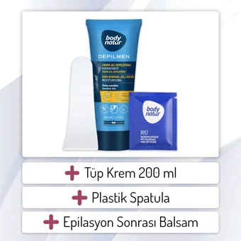 Body Natur Depılman Hassas Ciltler İçin Tüm Vücut Genital Bölge Erkek Tüy Dökücü Sprey 200 ml