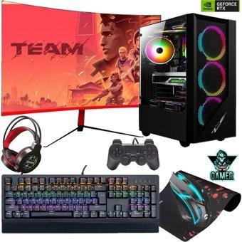 Gameline ELS06 Harici GeForce RTX 3050 AMD Ryzen 5 5600 16 GB Ram DDR4 1 TB SSD Tower FreeDos 24 inç Monitörlü Masaüstü Bilgisayar