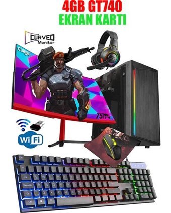 Dmc N13X Harici GeForce GT 740 Intel Core i7 860 16 GB Ram 256 GB SSD Tower FreeDos 23.8 inç Monitörlü Masaüstü Bilgisayar