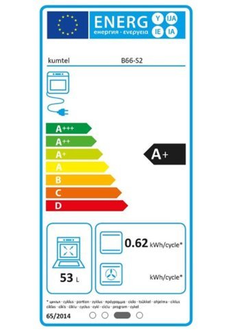 Kumtel B66-S2 56 Lt A+ Enerji Sınıfı Analog Retro Tam Boy Ankastre Fırın Inox