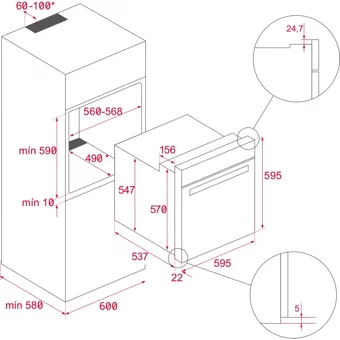 Teka HLB 8600 ST 70 Lt A+ Enerji Sınıfı Dijital Retro Tam Boy Ankastre Fırın Gri