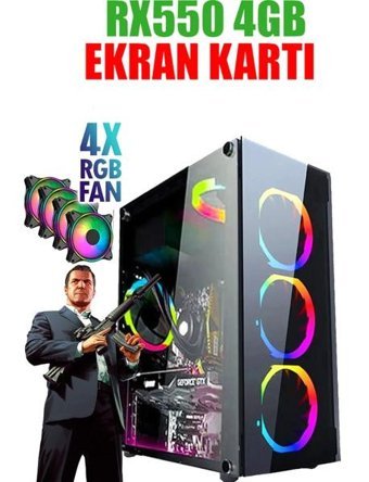 Dmc N32X Harici Radeon RX 550 Intel Core i5 3470 16 GB Ram 256 GB + 500 GB SSD Tower FreeDos Masaüstü Bilgisayar