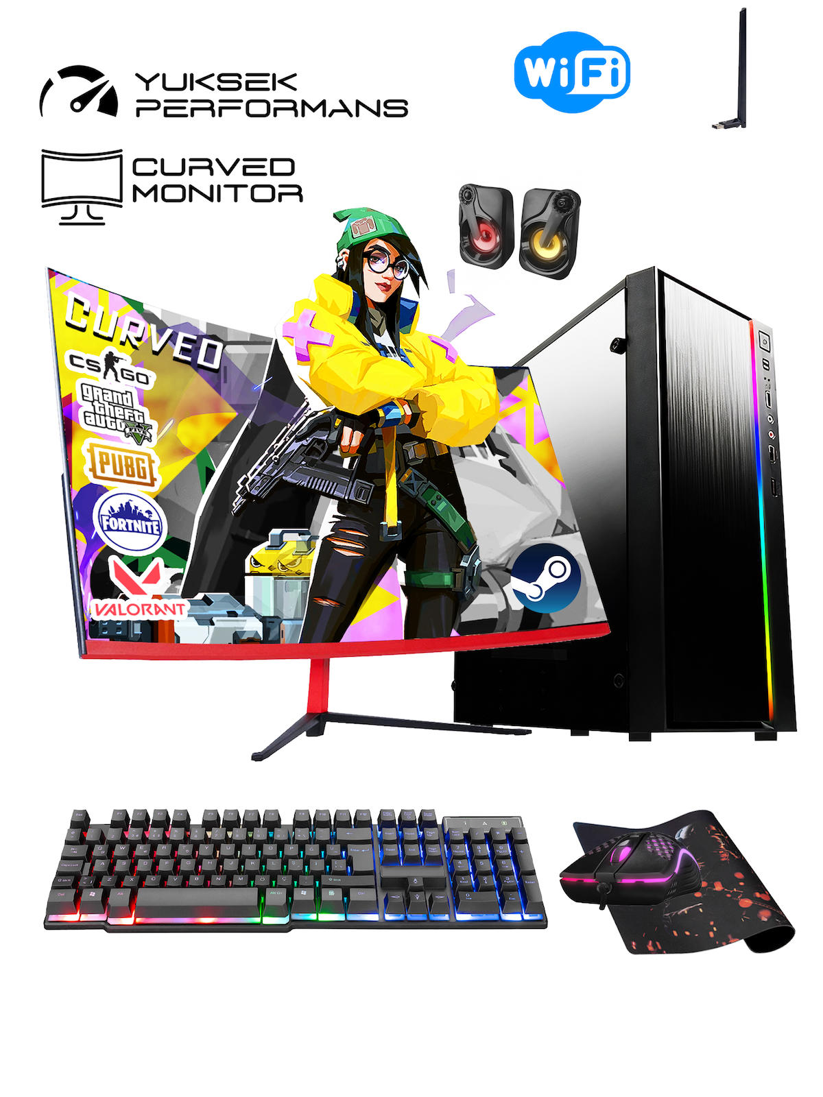Esonic ESONİC RK-109 Dahili Intel HD Graphics 2500 Intel Core i5 3470 16 GB Ram DDR3 256 GB SSD Tower FreeDos Masaüstü Bilgisayar