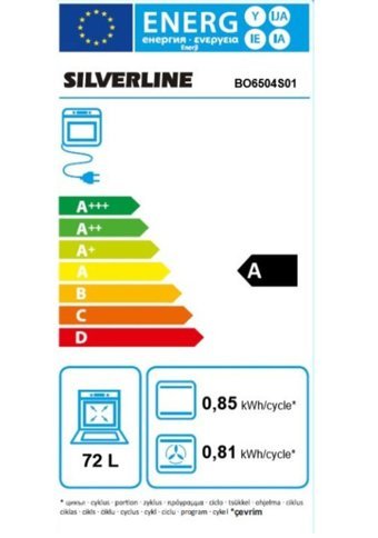Silverline BO6504S01 72 Lt A Enerji Sınıfı Dijital Retro Tam Boy Ankastre Fırın Gri