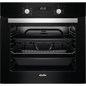 Simfer 7327 60 Lt A Enerji Sınıfı Dijital Retro Tam Boy Ankastre Fırın Siyah