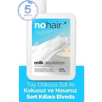 Nohair Milk Depilation Tüm Ciltler İçin Tüm Vücut Genital Bölge Erkek Tüy Dökücü Sprey 100 ml