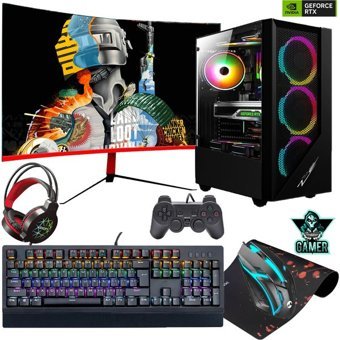 Gameline ELS11 Harici GeForce RTX 3050 AMD Ryzen 5 5600X 32 GB Ram DDR4 500 GB SSD Tower FreeDos 24 inç Monitörlü Masaüstü Bilgisayar