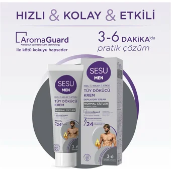 Sesu Tüm Ciltler İçin Tüm Vücut Genital Bölge Erkek Tüy Dökücü Sprey 3x100 ml