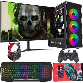 Gameline FR24 Harici GeForce RTX 4060 AMD Ryzen 5 5500 32 GB Ram DDR4 500 GB SSD Tower FreeDos 24 inç Monitörlü Masaüstü Bilgisayar