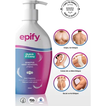 Epify Tüm Ciltler İçin Tüm Vücut Genital Bölge Kadın Tüy Dökücü Sprey 250 ml