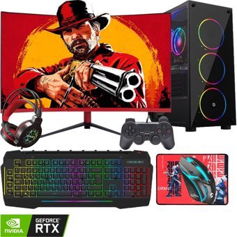 Gameline TX29 Harici GeForce RTX 3050 AMD Ryzen 5 4500 32 GB Ram DDR4 1 TB SSD Tower FreeDos 23.6 inç Monitörlü Masaüstü Bilgisayar
