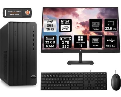 HP Pro Tower 290 G9 8T2W9ESMNT379 Dahili Intel UHD Graphics Intel Core i5 13500 32 GB Ram 2 TB SSD Tower Windows 11 Home 23.8 inç Monitörlü Masaüstü Bilgisayar + PER4 BELLEK
