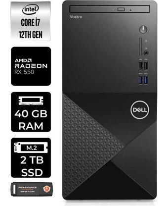 Dell Vostro 3910MT N7600VDT3910P389 Harici Radeon RX 550 Intel Core i7 12700 40 GB Ram 2 TB SSD Tower Windows 11 Home Masaüstü Bilgisayar + PER4 BELLEK