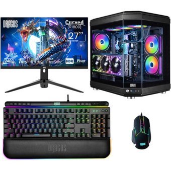Dragos DRX6506 Harici GeForce RTX 4090 Intel Core i7 14700KF 16 GB Ram DDR5 2 TB SSD Tower FreeDos 27 inç Monitörlü Masaüstü Bilgisayar