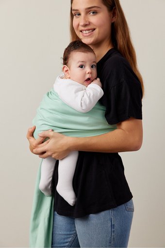 Pure Carrier Ring Sling 16 kg Kapasiteli Her Yöne Yenidoğan Kanguru Mint Yeşil