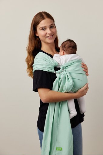 Pure Carrier Ring Sling 16 kg Kapasiteli Her Yöne Yenidoğan Kanguru Mint Yeşil