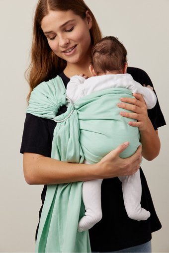 Pure Carrier Ring Sling 16 kg Kapasiteli Her Yöne Yenidoğan Kanguru Mint Yeşil