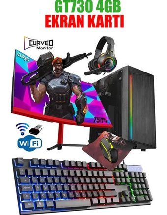 Dmc N42X Harici GeForce GT 730 Intel Core i5 3470 16 GB Ram 256 GB SSD Tower FreeDos 23.8 inç Monitörlü Masaüstü Bilgisayar