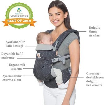 Ergobaby Omni Breeze 360 3.2-20 kg Kapasiteli Oturaklı Her Yöne Yenidoğan Kanguru Siyah