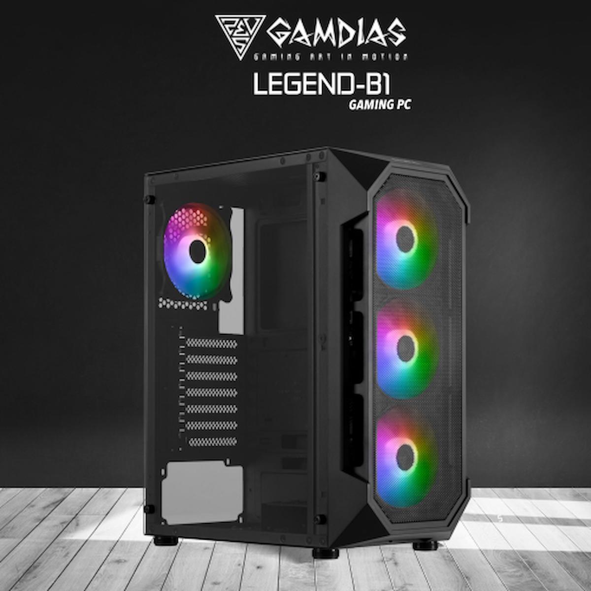 Gamdias LEGEND-B1 Harici GeForce RTX 3050 Intel Core i5 12400F 16 GB Ram DDR4 512 GB SSD Tower FreeDos Masaüstü Bilgisayar