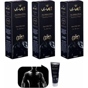 Vi-Vet Men Tüm Ciltler İçin Tüm Vücut Genital Bölge Erkek Tüy Dökücü Sprey 3x125 ml