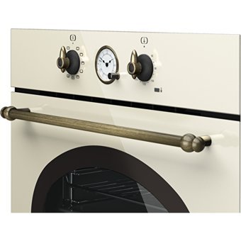 Teka HRB 6300 VN 70 Lt A Enerji Sınıfı Analog Retro Tam Boy Ankastre Fırın Vanilya