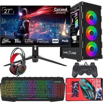 Gameline FR75 Harici GeForce RTX 4060 Intel Core i5 10400F 16 GB Ram DDR4 1 TB SSD Tower FreeDos 27 inç Monitörlü Masaüstü Bilgisayar