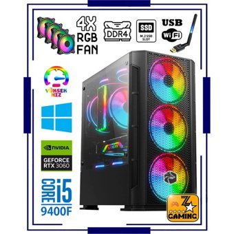 Zeiron Power RTX25 Harici GeForce RTX 3060 Intel Core i5 9400F 16 GB Ram 1 TB HDD + 512 GB SSD Tower FreeDos Masaüstü Bilgisayar