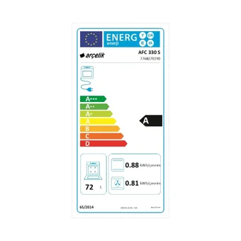 Arçelik AFC 330 S 72 Lt A Enerji Sınıfı Dijital Modern Tam Boy Ankastre Fırın Siyah