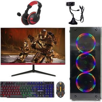 Escapelock Harici Radeon RX 550 Intel Core i3 3220 8 GB Ram 240 GB SSD Tower FreeDos Monitörlü Masaüstü Bilgisayar