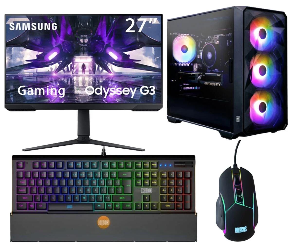 Gaming Plus AGSX70 Harici GeForce RTX 4060 Intel Core i3 14100F 16 GB Ram 512 GB SSD Tower FreeDos 27 inç Monitörlü Masaüstü Bilgisayar