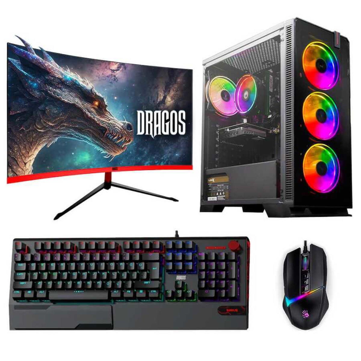 Dragos DRX3181 Harici Radeon RX 6700 XT Intel Core i5 12400F 16 GB Ram 512 GB SSD Tower FreeDos 23.6 inç Monitörlü Masaüstü Bilgisayar