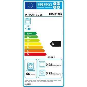 Profilo FRMA126S 66 Lt A Enerji Sınıfı Analog Retro Tam Boy Ankastre Fırın Siyah