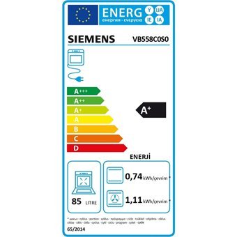 Siemens VB558C0S0 85 Lt A+ Enerji Sınıfı Dijital Retro Tam Boy Ankastre Fırın Siyah