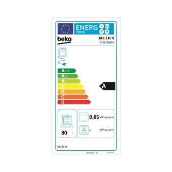 Beko BFC 210 S 80 Lt A Enerji Sınıfı Analog Modern Tam Boy Ankastre Fırın Siyah