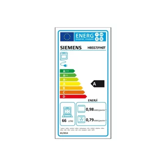 Siemens HB557JYH0T 66 Lt A Enerji Sınıfı Dijital Retro Tam Boy Ankastre Fırın Gri