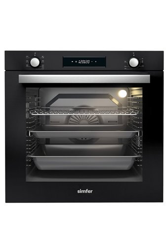 Simfer 7381 80 Lt A Enerji Sınıfı Dijital Retro Tam Boy Ankastre Fırın Siyah