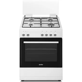 Simfer T-1241 65 Lt Ocaklı A Enerji Sınıfı Analog Retro Doğalgaz Tam Boy Solo Fırın Beyaz